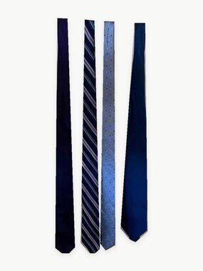 Men's Necktie Bundle 4 Ties Blue Purple